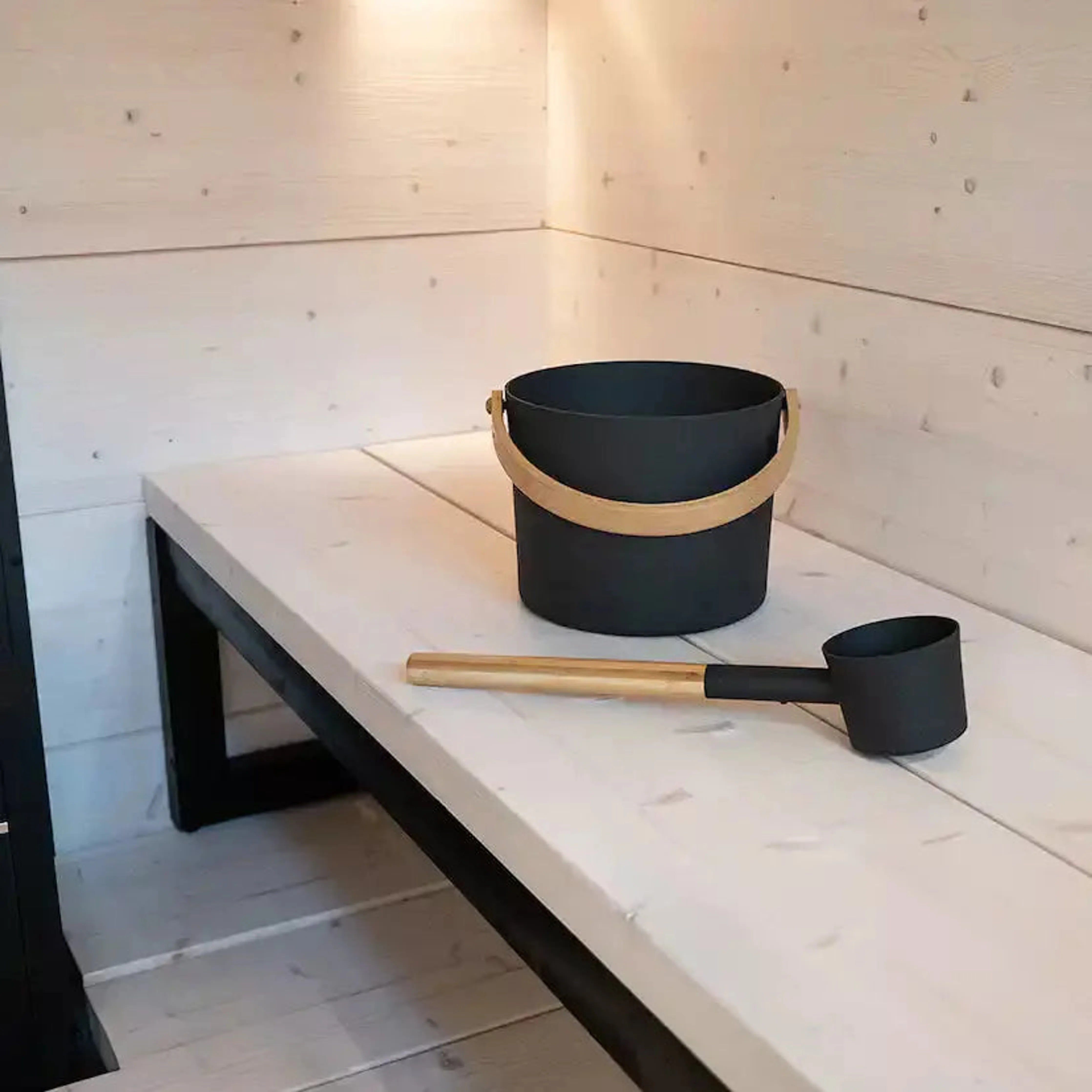 Harvia Black Pail And Ladle Set - Finnish Sauna Builders