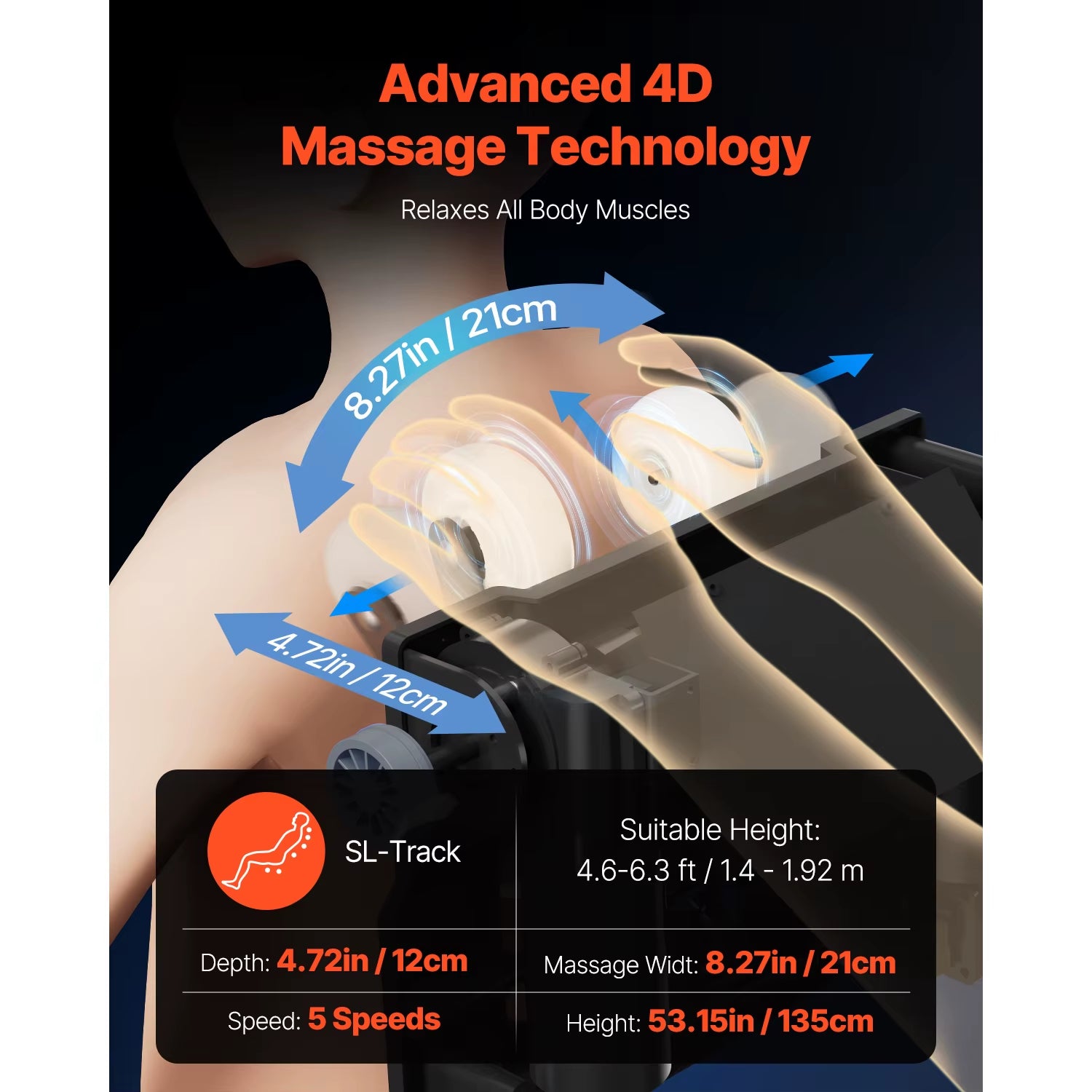 Succebuy Massage Chair 4D Full Body Zero Gravity Recliner W/Sl Track Stretch AI Voice Control Heat Foot Roller Retractable Pedal