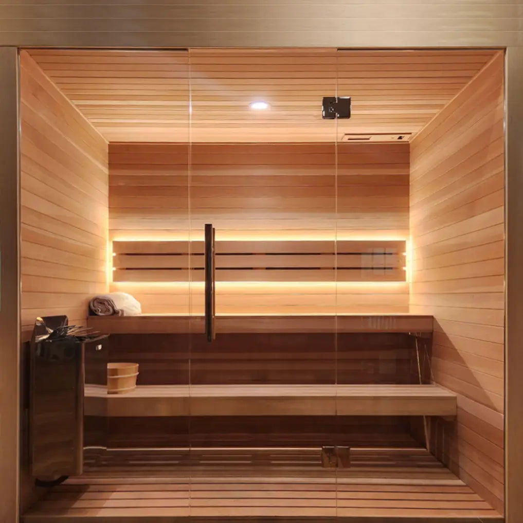 Carbon Smart Saunas - 5' x 7' x 8' - by Finnish Sauna Builders