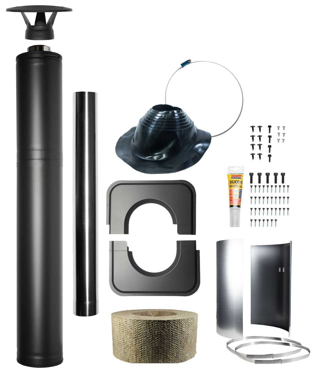 Harvia Steel Chimney WHP1500M Black - Finnish Sauna Builders