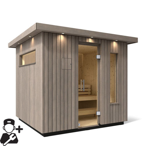 Kohler C2 Outdoor Sauna Kit – Weathered Grey Spruce