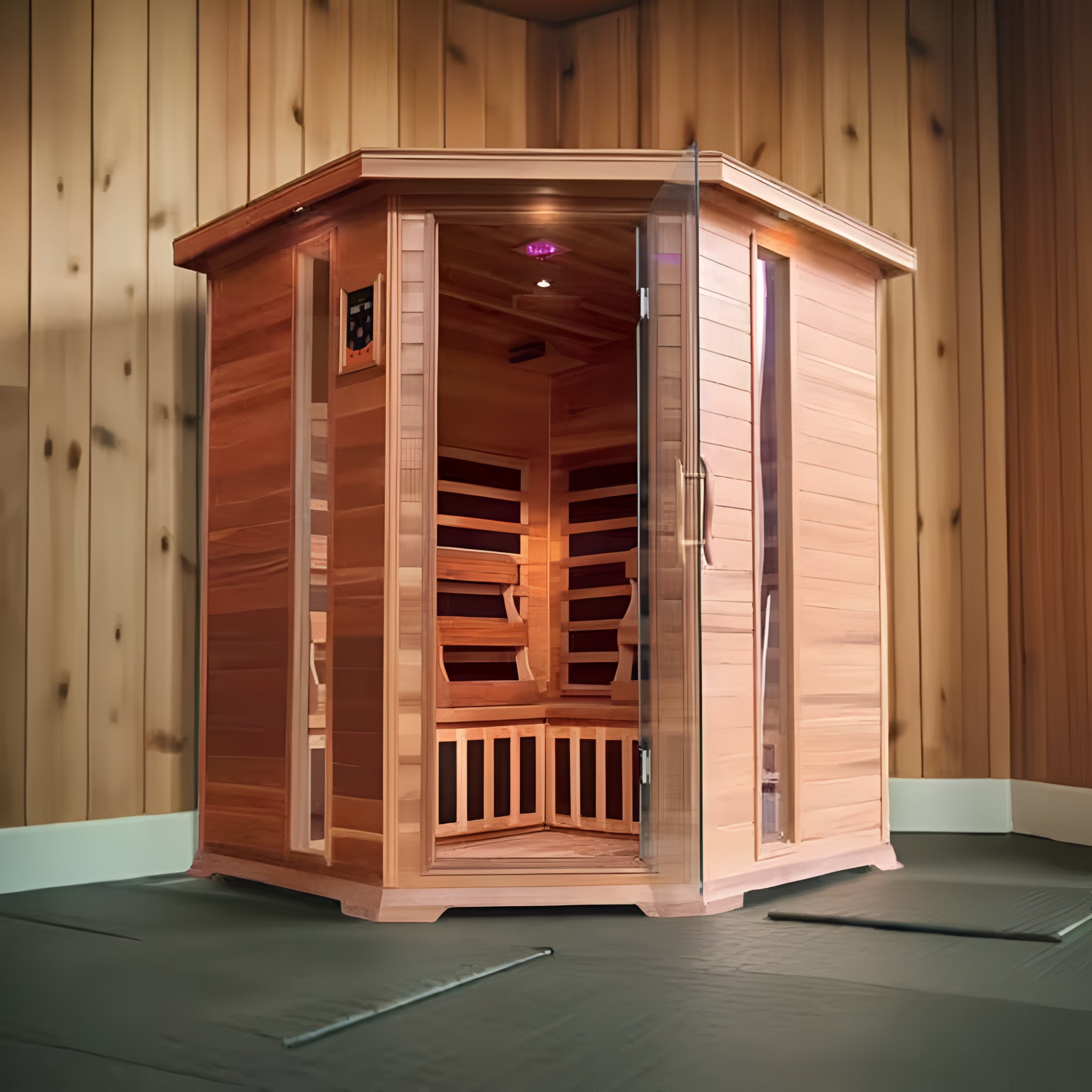 4-Person Cedar Corner Infrared Sauna